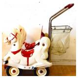 Vntg plastic horse youth shopping cart NO SHIP