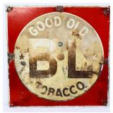 Vntg porcelain 18x18 BL Tobacco sign