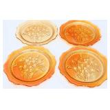 4 marigold carnival iris & herringbone 9in plates