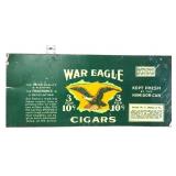 Vntg metal 12.5x5.5 War Eagle Cigars can flat