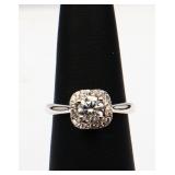 Sterling white sapphire ring, lab created