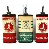 Lot of 3 mixed oilers, inc Marathon