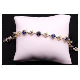 Sapphire dinner bracelet, lab created
