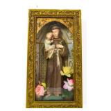 Vntg shadow box with St Anthony & Jesus