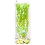 Green/yellow 11in end of day spatter vase