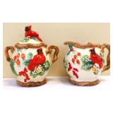 Cracker Barrel cream/sugar set w/ cardinals