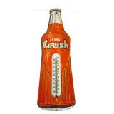 Vntg metal 7x28.5 Orange Crush bottle thermometer