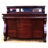 Vintage mahogany Empire mirror back buffet