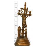 9in metal Arma Christi crucifix on base