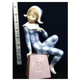 Vintage Lladro Sitting Harlequin figure