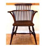 Victorian comb back wood armchair