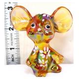 Fenton autumn gold mouse w/ white flowers