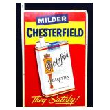 Vntg metal 12x18 Milder Chesterfield adv sign