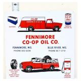 Vntg 7x7 TOC Fennimore Oil Co sign