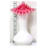 Fenton 9in peach crest jack in pulpit vase