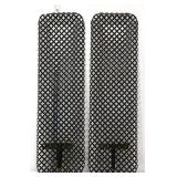 Pair black metal wall candle holders