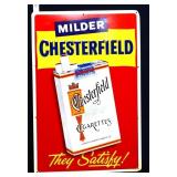 Vntg metal 12x18 Milder Chesterfield adv sign