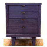 MCM blue painted nightstand see photos