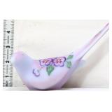 Fenton blue burmese bird of happiness w/ flowers