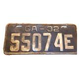 1932 Georgia license plate