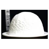 Vntg white lithophane domed votive candle holder