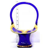 Cobalt basket w/ gold gilt edges