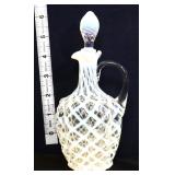 Northwood bubble lattice white opalescent cruet
