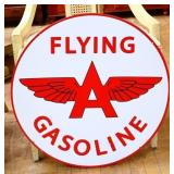 Porcelain dbl sided 24in Flying A Gasoline sign