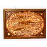 Framed 26.5x18.5 punched tin Bless This House sign