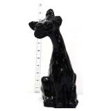 Fenton 11in black happy cat figure