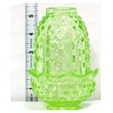 Green hobnail 2 piece fairy lamp