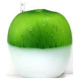 Murano 10.5in green/white oval vase
