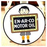 Porcelain double sided 24in En Ar Co Oil sign