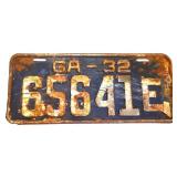 1932 Georgia license plate