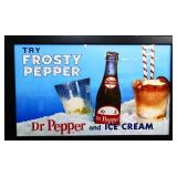 Framed 27.5x17 Dr Pepper Frosty Pepper adv
