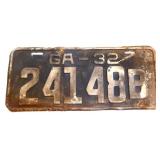 1932 Georgia license plate