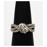 Sterling white sapphire ring, lab created