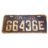 1932 Georgia license plate