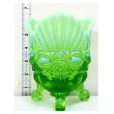 Mosser green opalescent spooner