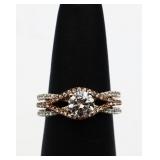 Sterling round cut white sapphire ring, lab grown