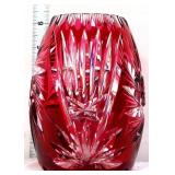Red bohemian 6in vase