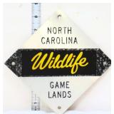 Metal 6x6 NC Wildlife Game Lands sign