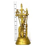 9in metal Arma Christi crucifix on base
