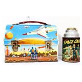 Vntg metal Space Cadet lunchbox w/ thermos see pic