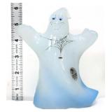 Fenton blue opal ghost figure, signed D Cutshaw