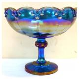Vintage blue carnival open compote