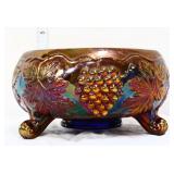 Vintage carnival 6.5in footed grape & cable bowl