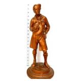 18in man holding hat figural statue