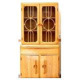 Vntg blonde Deco style china cabinet see pics