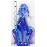 Mosser blue carnival 8.5in sitting hound dog